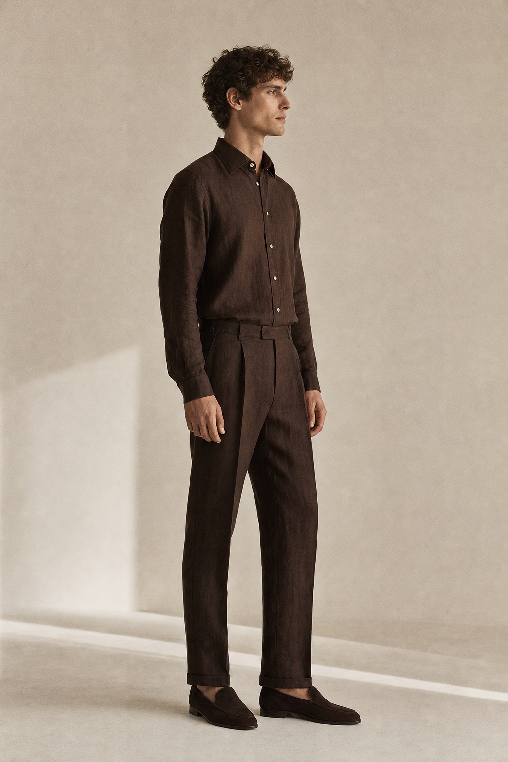 Tailored set in Coffee Brown